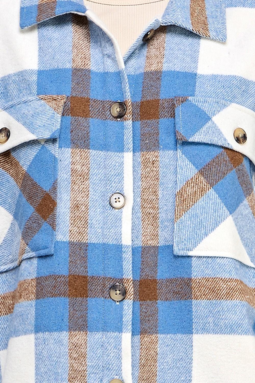 Oversized Plaid Shacket Jacket with Fur Lining – Cozy Flannel Winter Shirt Coat for Women | Warm Casual Checkered Outerwear