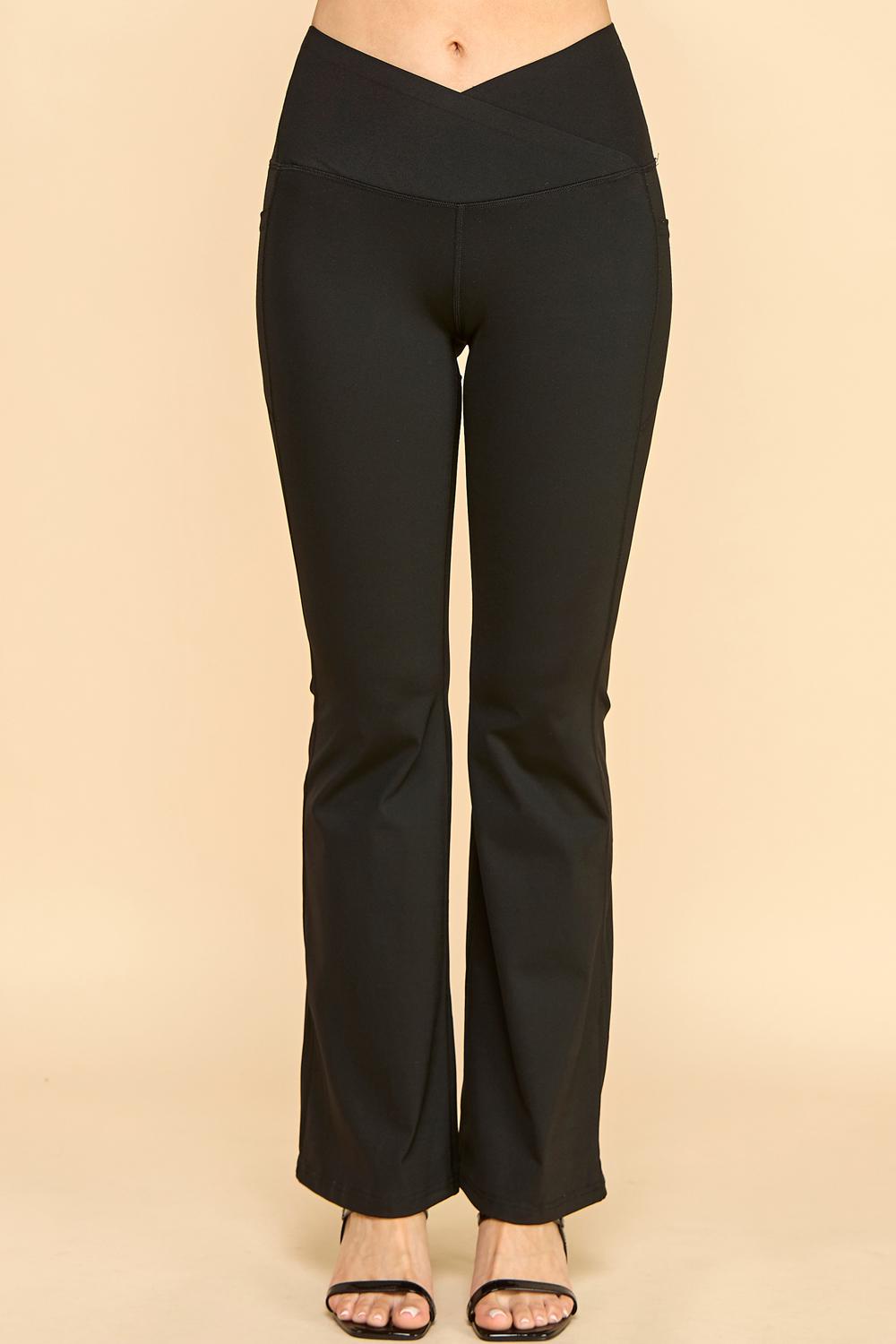 Flare Yoga Pants with Pockets: High Waist Black Workout Leggings