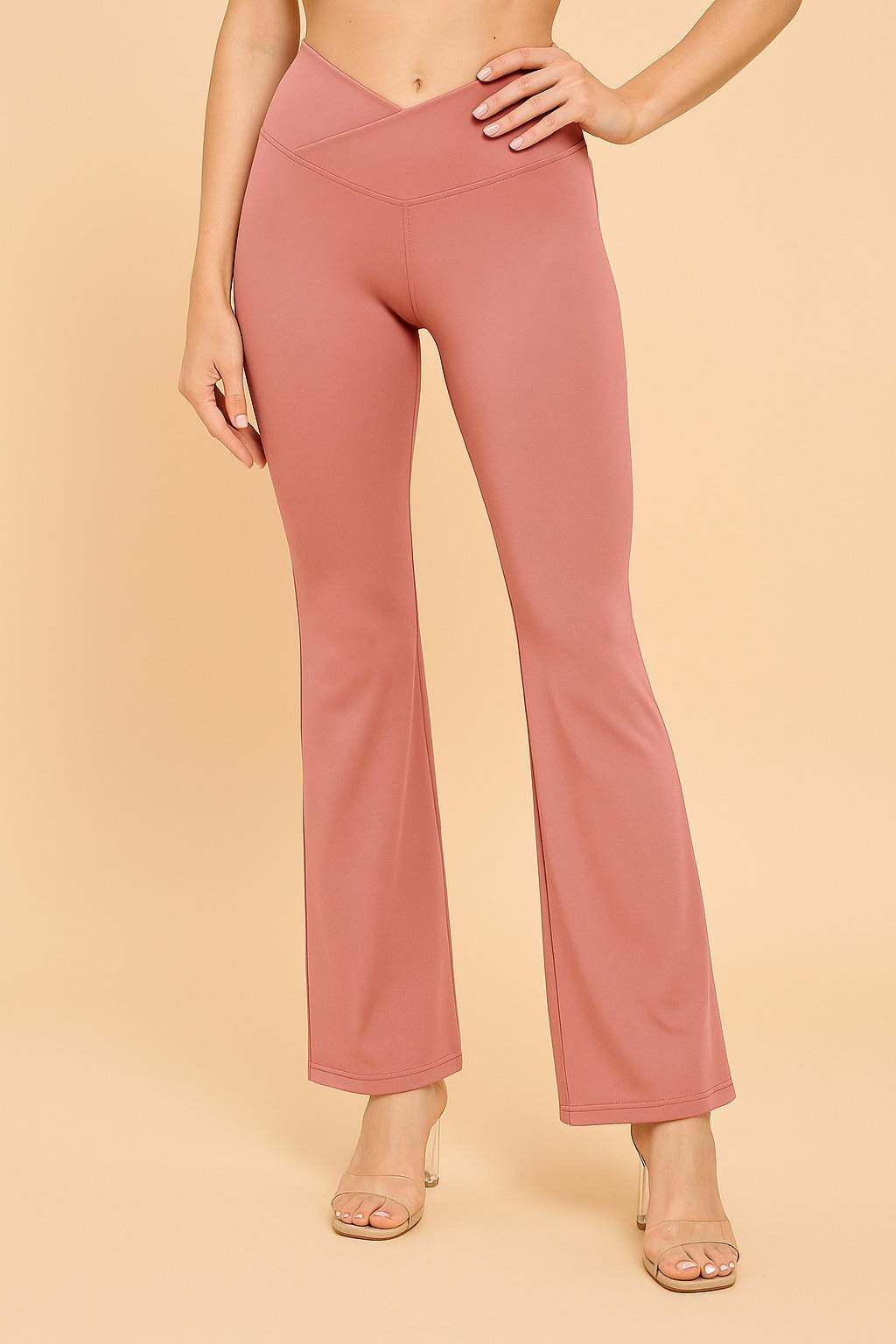 Butt Lift Flare Yoga Pants: High-Performance V-Waist Leggings - MH35