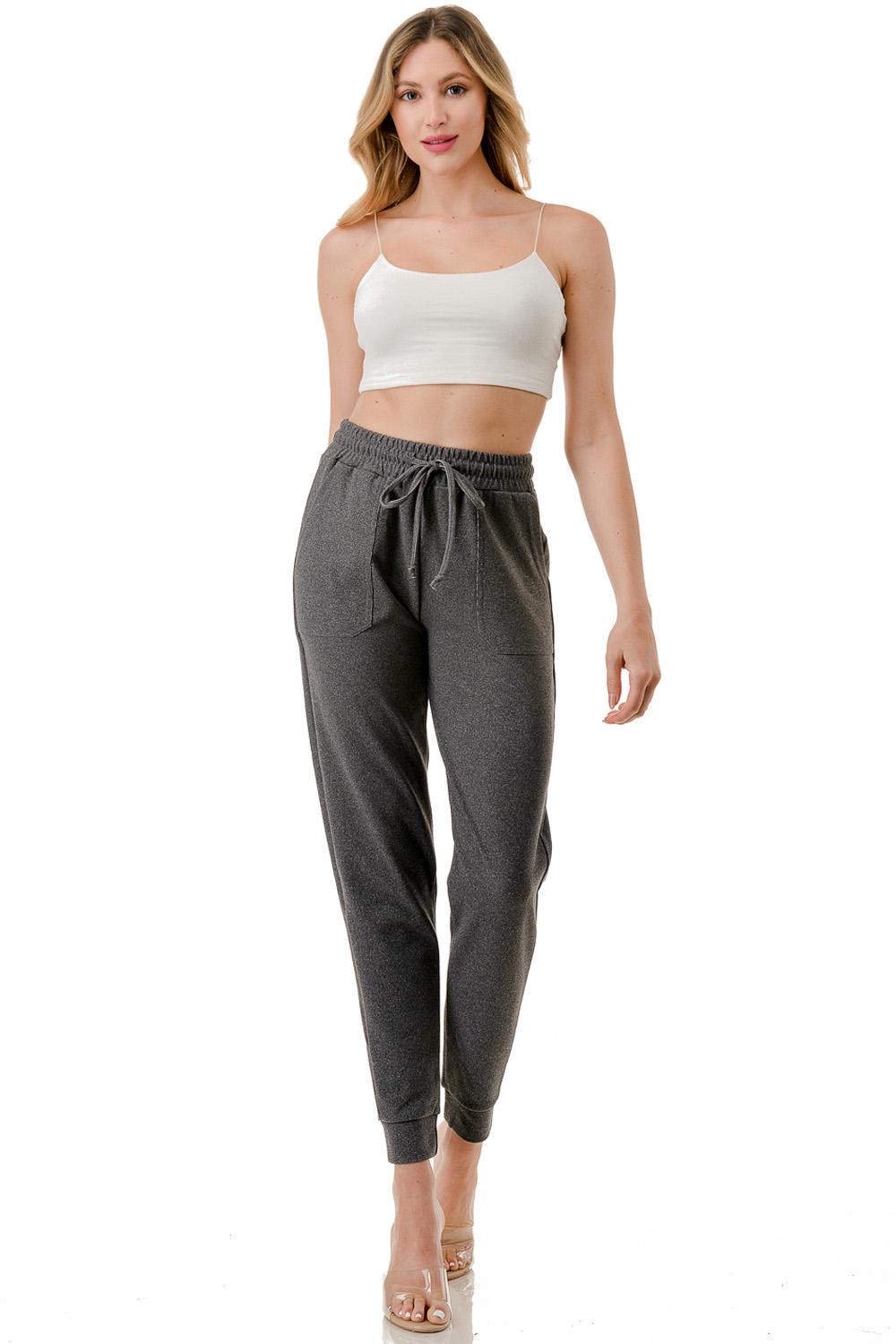 French Terry Joggers: High Waist Lounge Pants with Pockets (S-3X) - 3UC14
