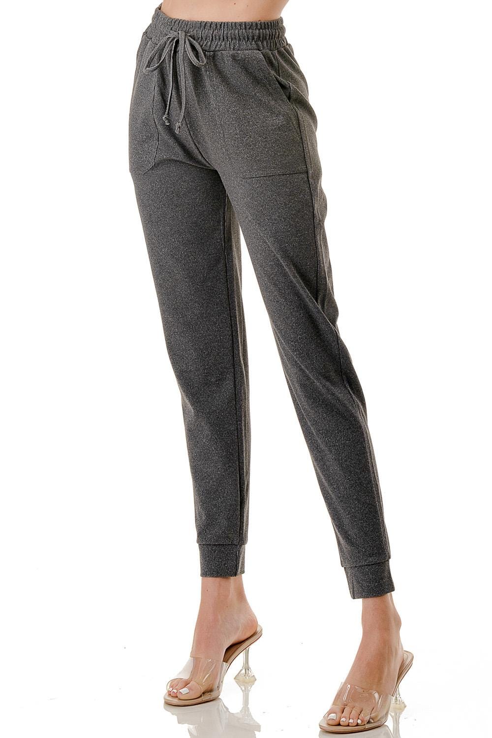 French Terry Joggers: High Waist Lounge Pants with Pockets (S-3X) - 3UC14