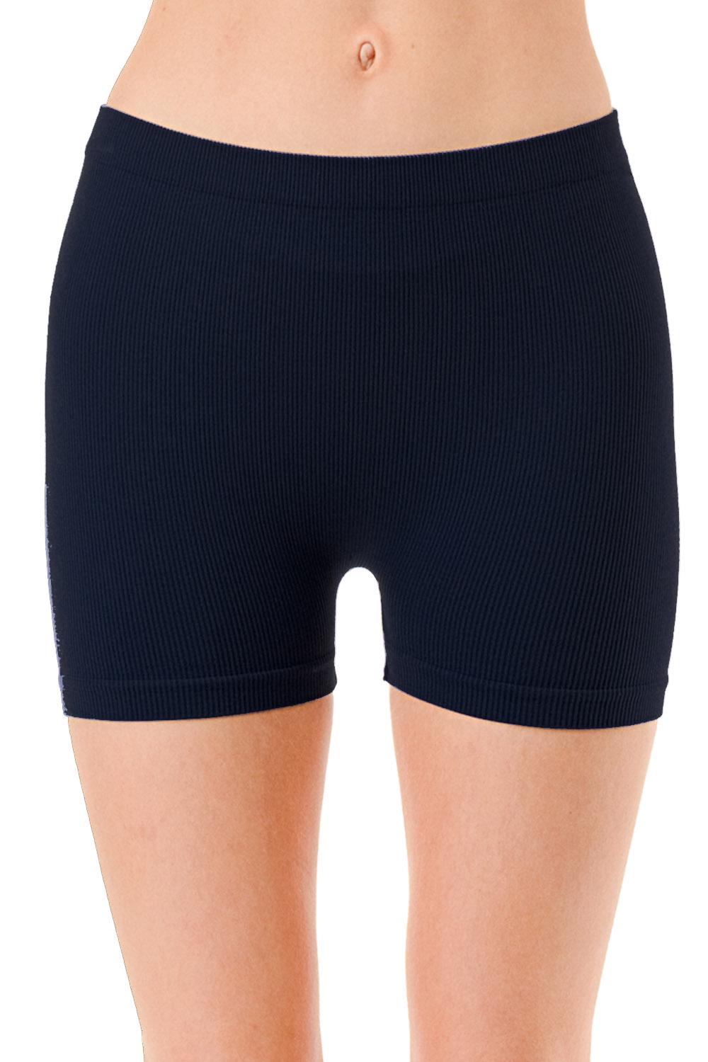 High Waist Ribbed Bike Shorts: Seamless Stretch Nylon Spandex - S22