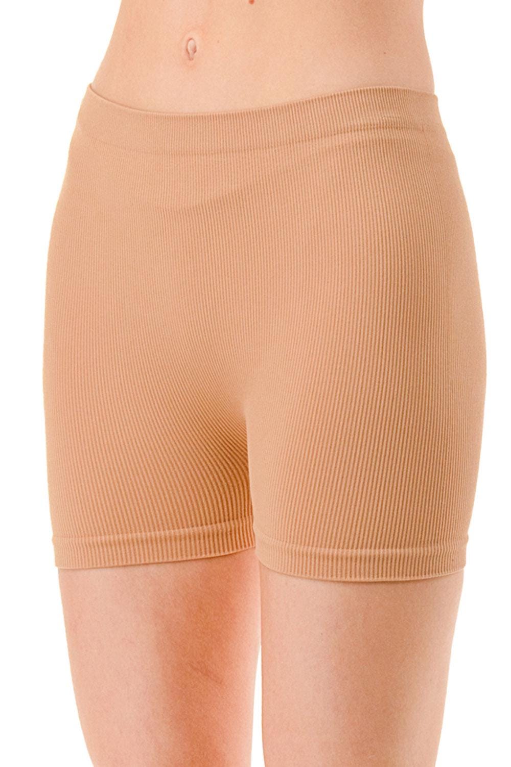 High Waist Ribbed Bike Shorts: Seamless Stretch Nylon Spandex - S22