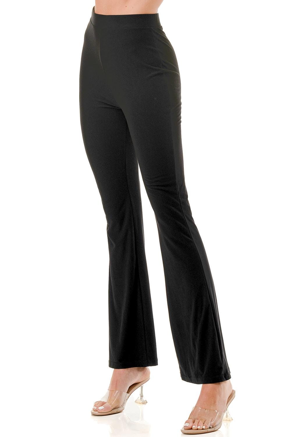 Buttery Soft Wide Leg Pants: Peachskin High Rise Trousers -ZQXM