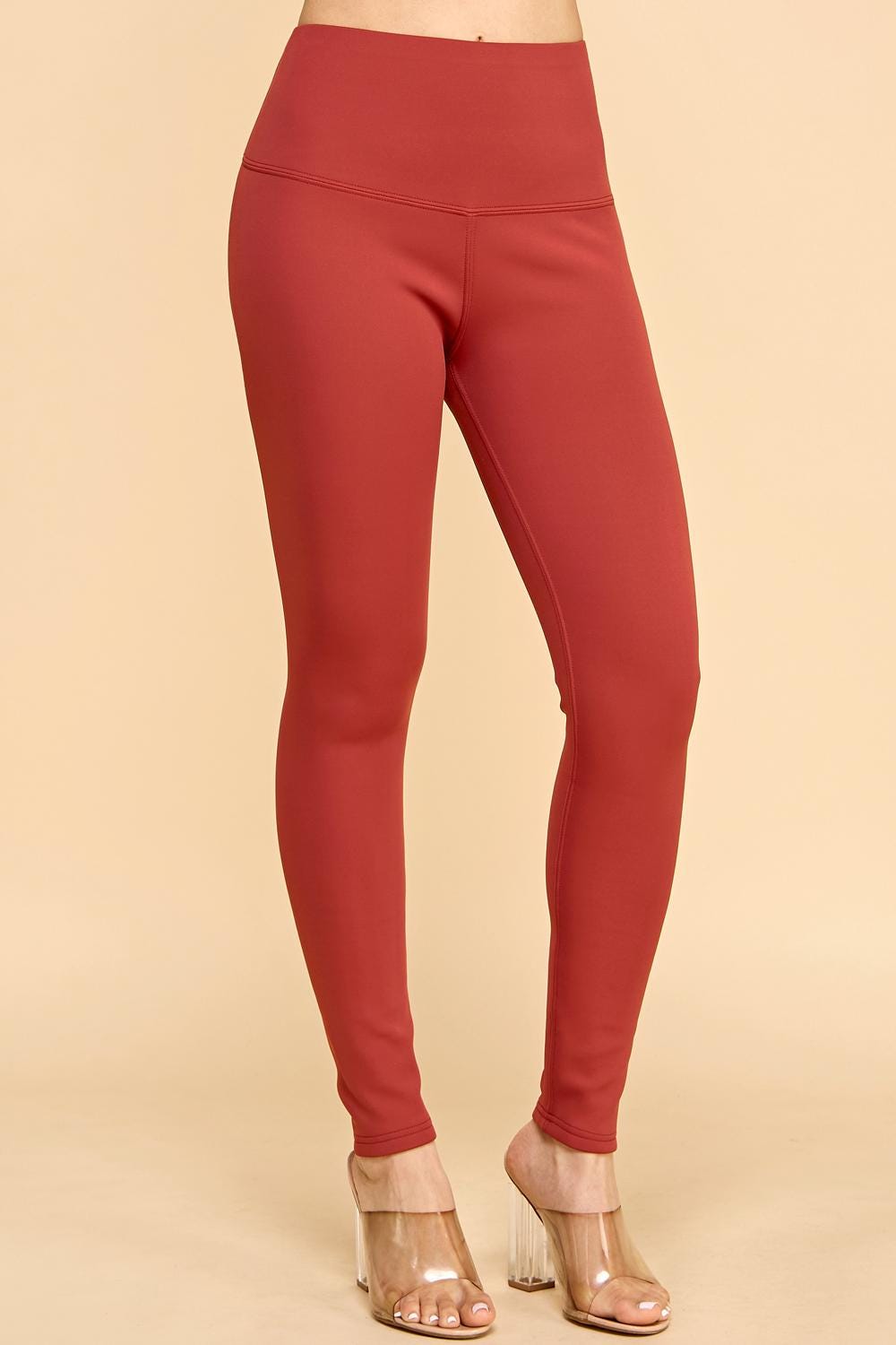 Fleece Lined High Waist Leggings – Thermal Compression Yoga Pants | Squat Proof Winter Activewear - CMM12