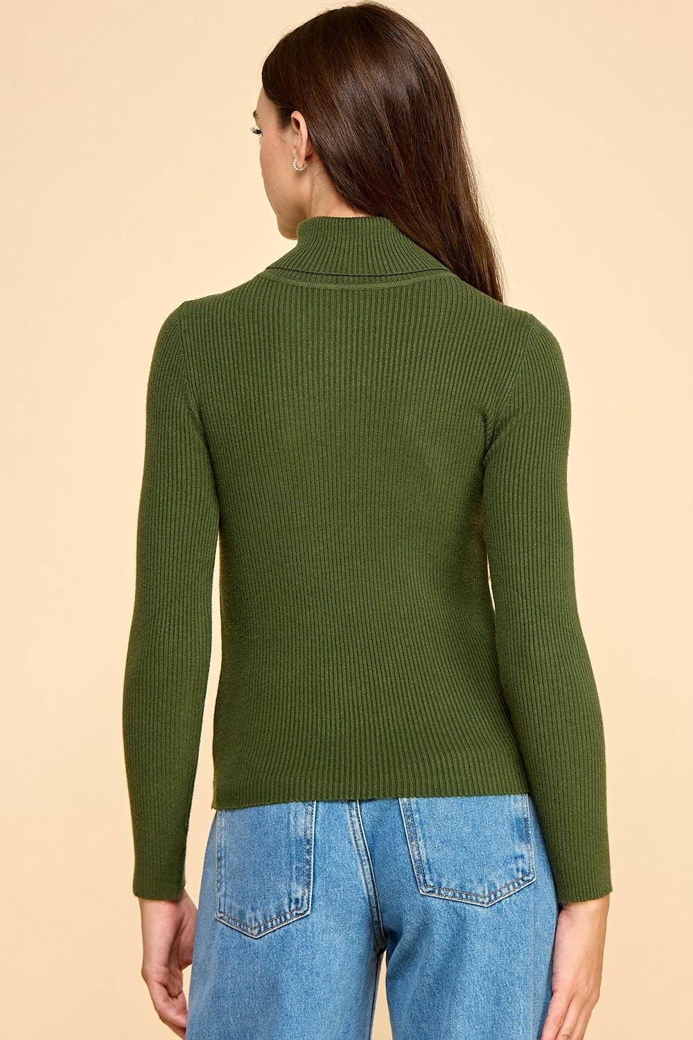 Women’s Turtleneck Sweater | Classic Knit Long Sleeve Pullover Top - DUO14