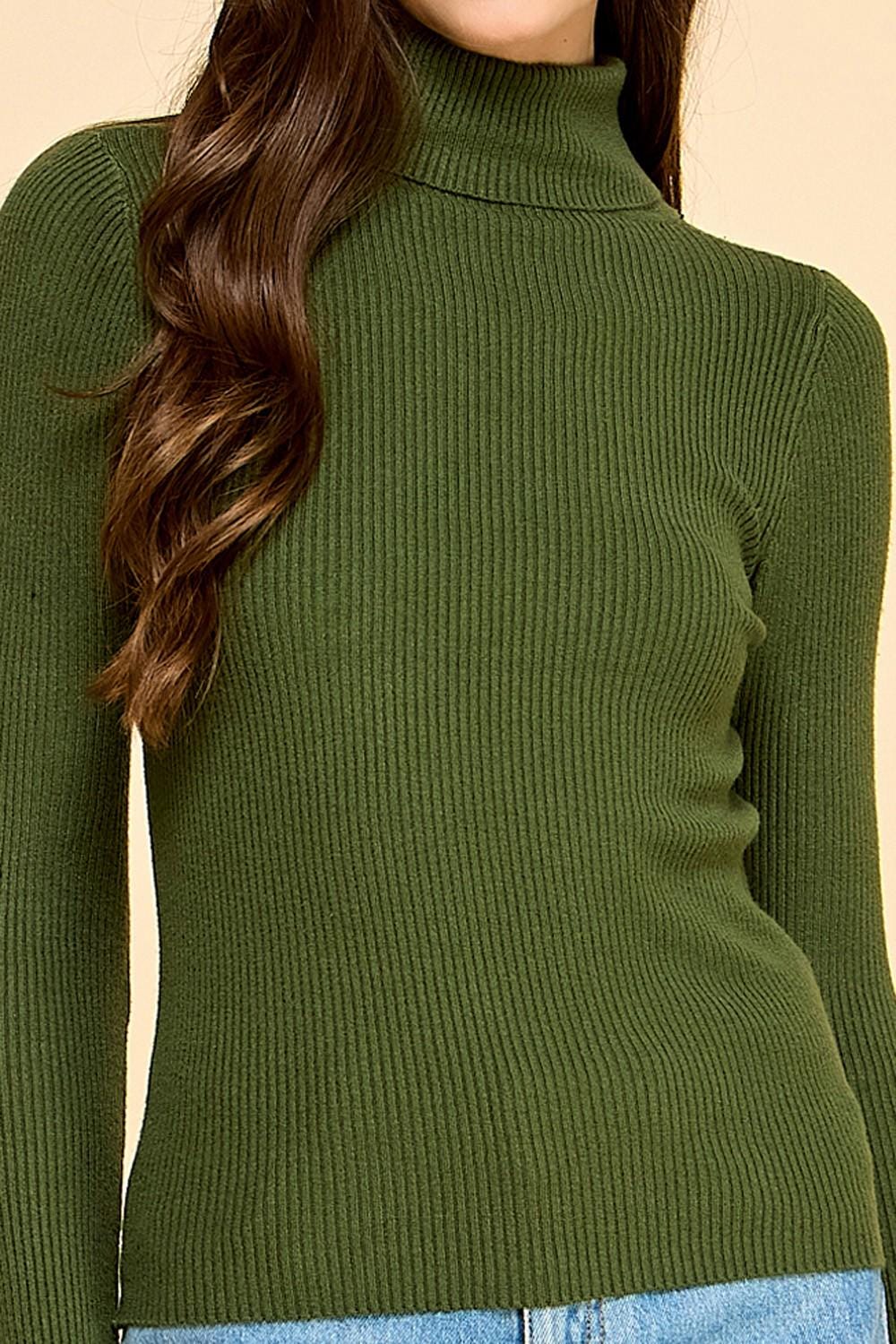 Women’s Turtleneck Sweater | Classic Knit Long Sleeve Pullover Top - DUO14