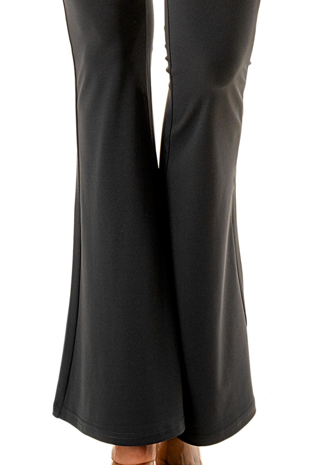 Flare Yoga Pants: High Waist Bell Bottom Leggings with Hidden Pocket - Charcoal - MH38