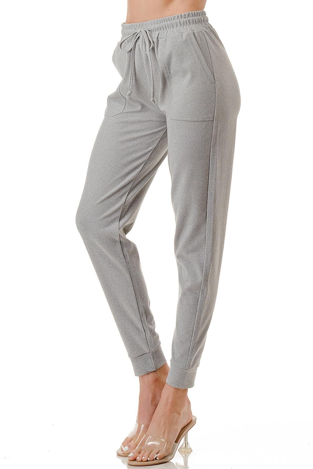 French Terry Joggers: High Waist Lounge Pants with Pockets (S-3X) - 3UC14