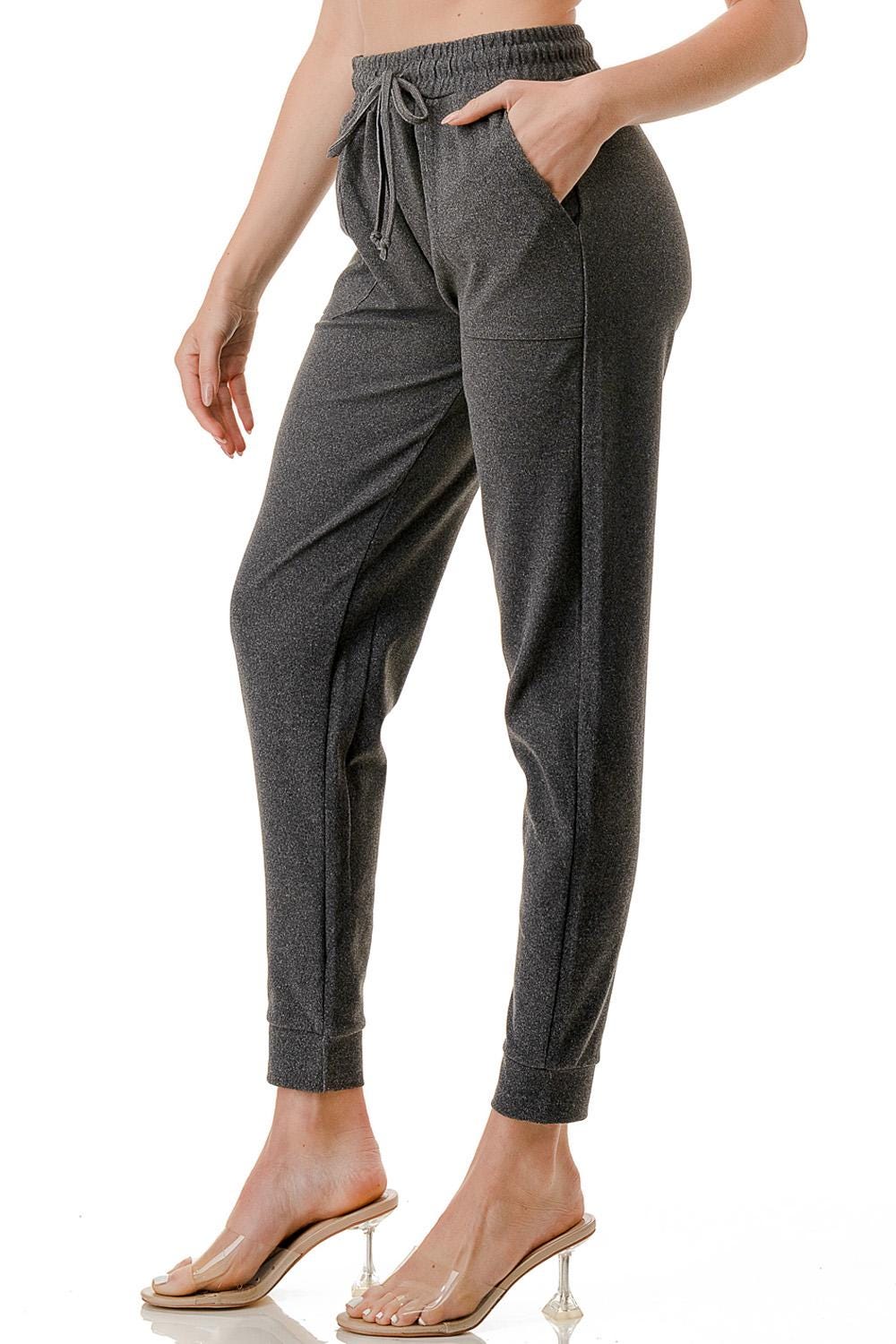 French Terry Joggers: High Waist Lounge Pants with Pockets (S-3X) - 3UC14