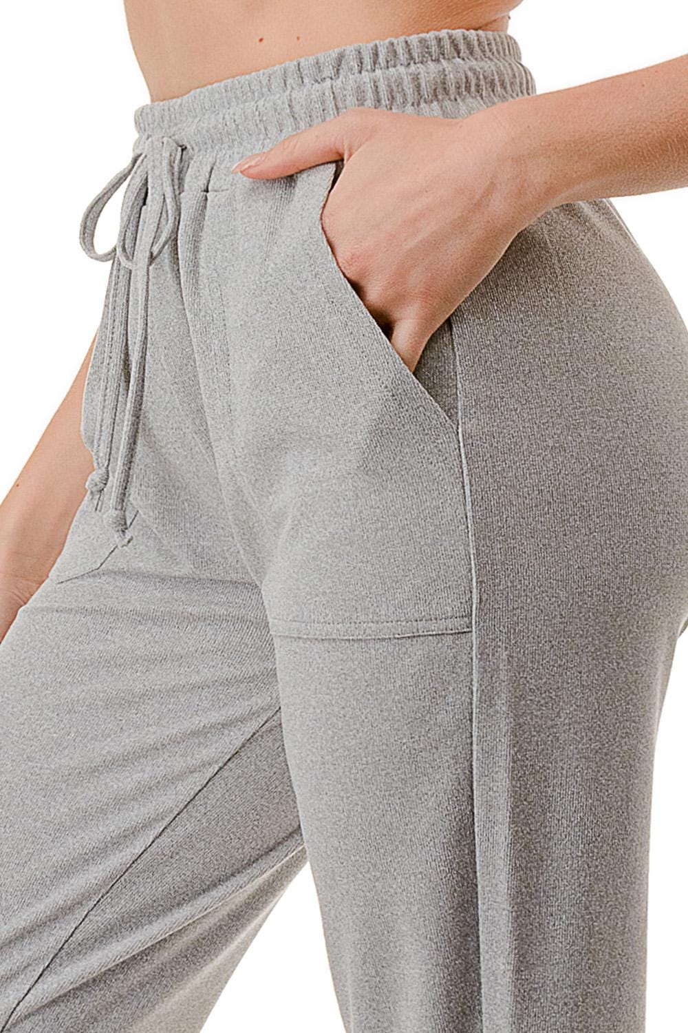 Plus Size Joggers with Pockets | Women’s French Terry Drawstring Sweatpants - 3UC14-PLUS