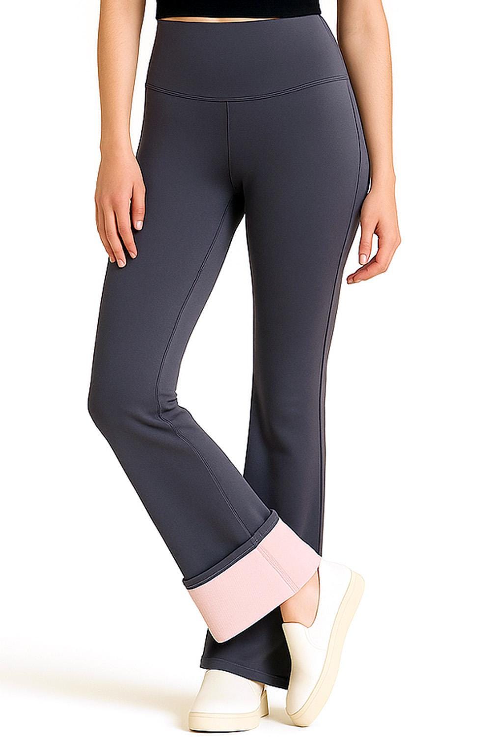 Thermal Compression Yoga Pants – Fleece Lined High Waist Flare Leggings | Squat Proof Winter Activewear - CMM13