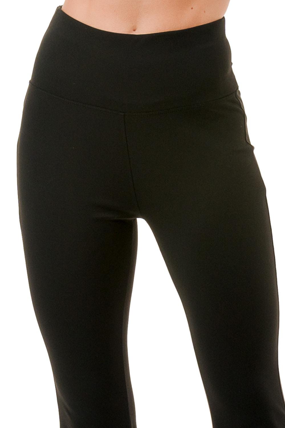 Flare Bootcut Yoga Pants: High-Rise Stretch Leggings with Pocket - MH33