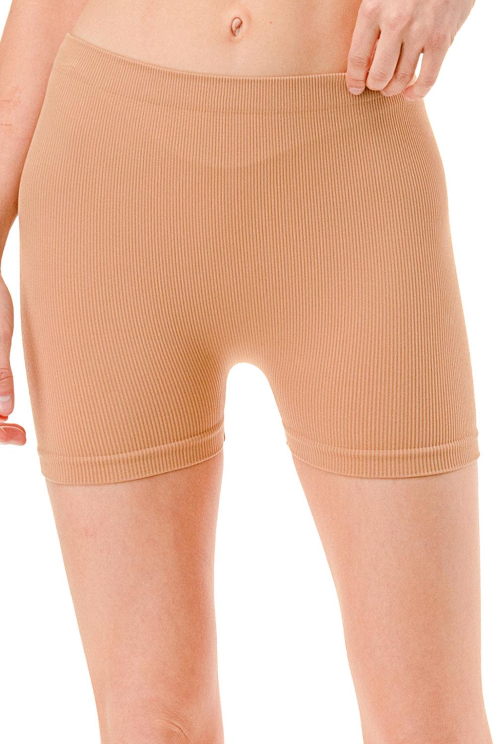 High Waist Ribbed Bike Shorts: Seamless Stretch Nylon Spandex - S22
