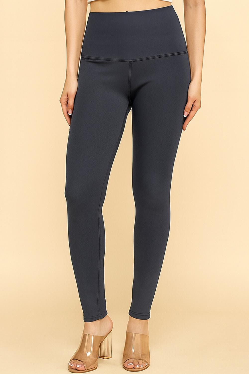 Fleece Lined High Waist Leggings – Thermal Compression Yoga Pants | Squat Proof Winter Activewear - CMM12