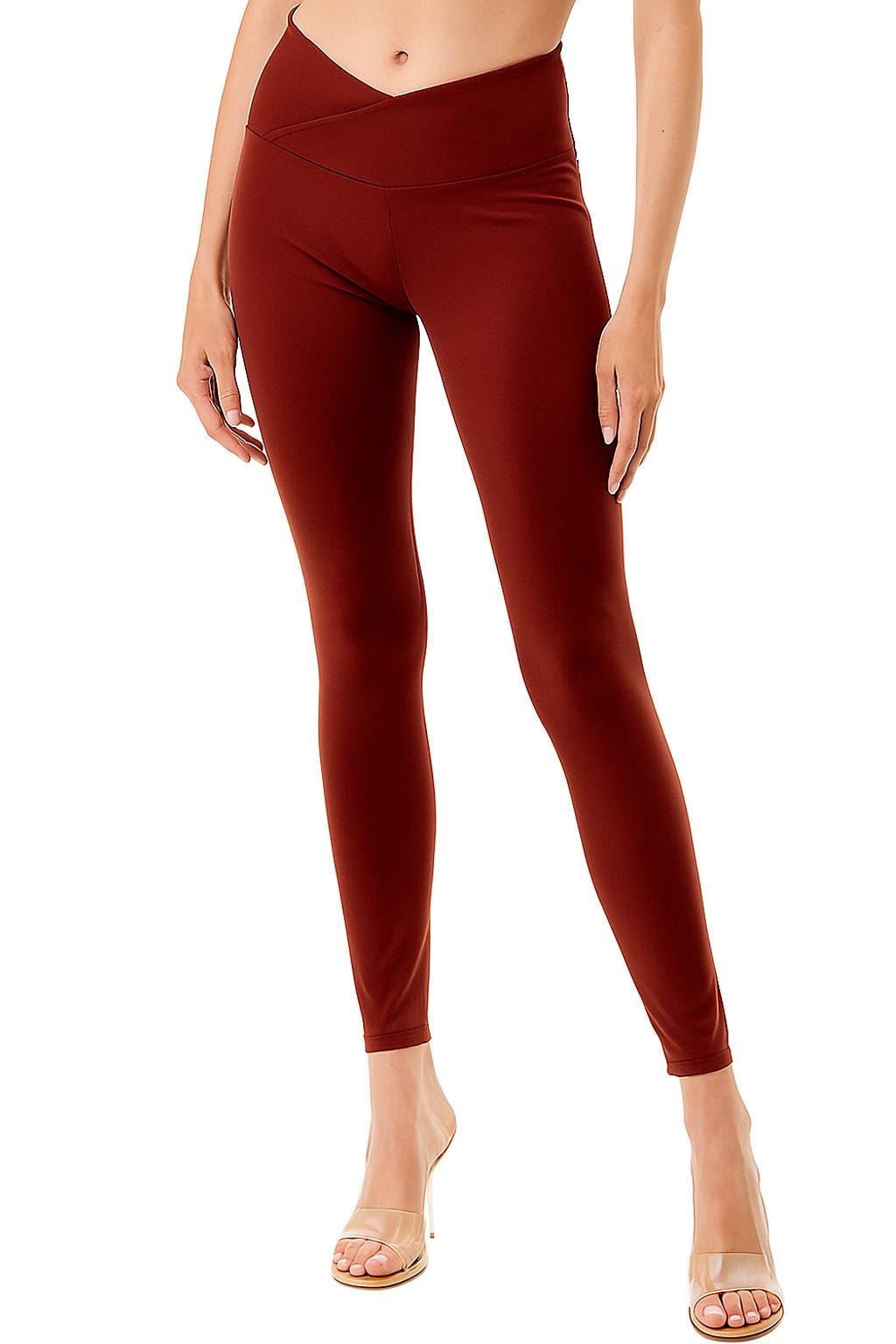 Plus Size V-Waist Yoga Leggings: High-Rise Tummy Control Activewear - MH34X