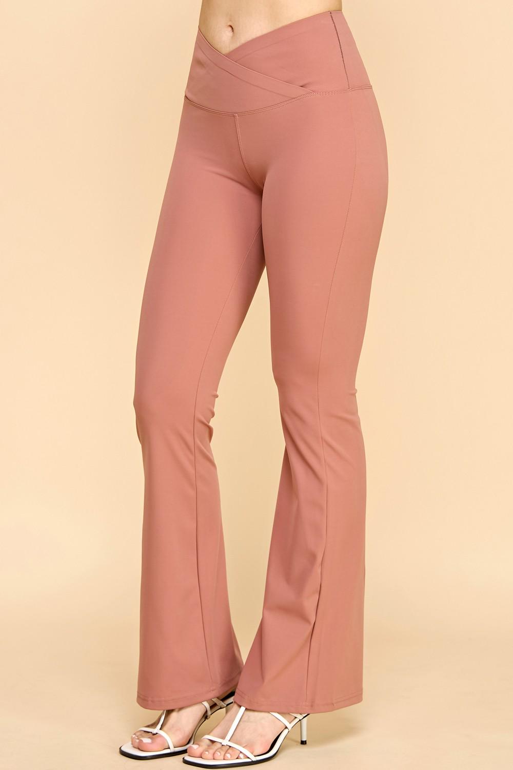 Plus Size Flare Yoga Pants: High-Rise V-Waist Activewear Leggings - MH35X