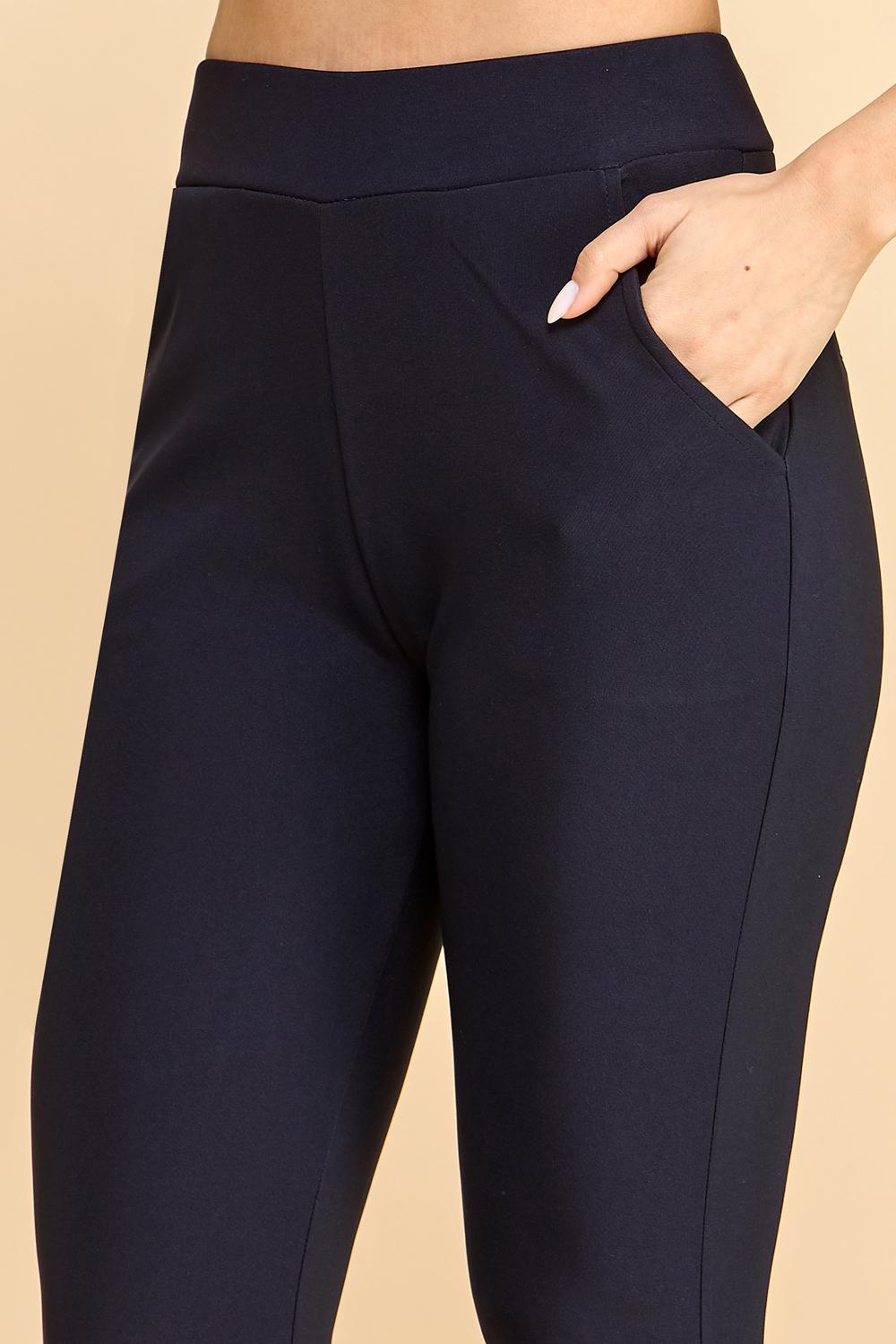 Butt Lift Bell Bottom Pants with Pockets: High Waist Flare Stretch Scuba Trousers - TDVQ29C