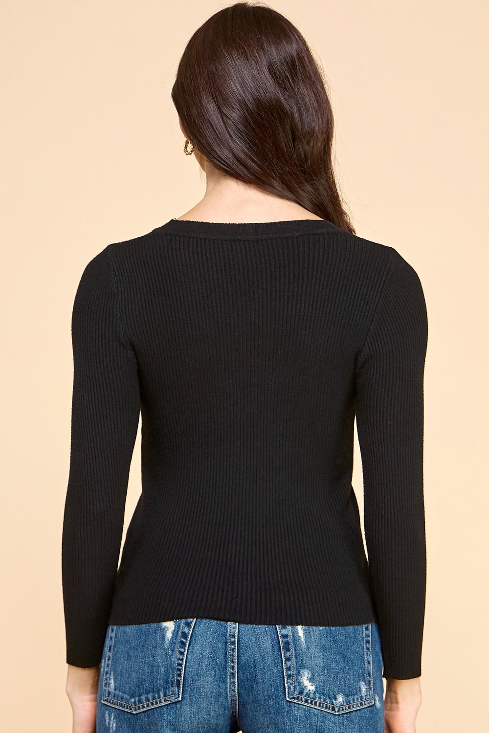 Classic Round Neck Long Sleeve Sweater | Women’s Fitted Knit Pullover Top - DSO12