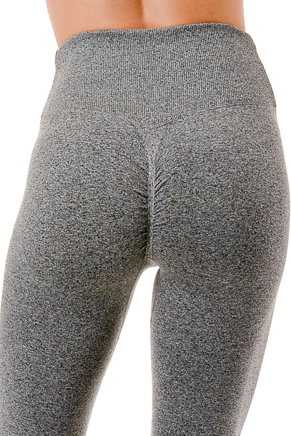 Women’s V-Waist Booty Scrunch Leggings in Charcoal Ribbed