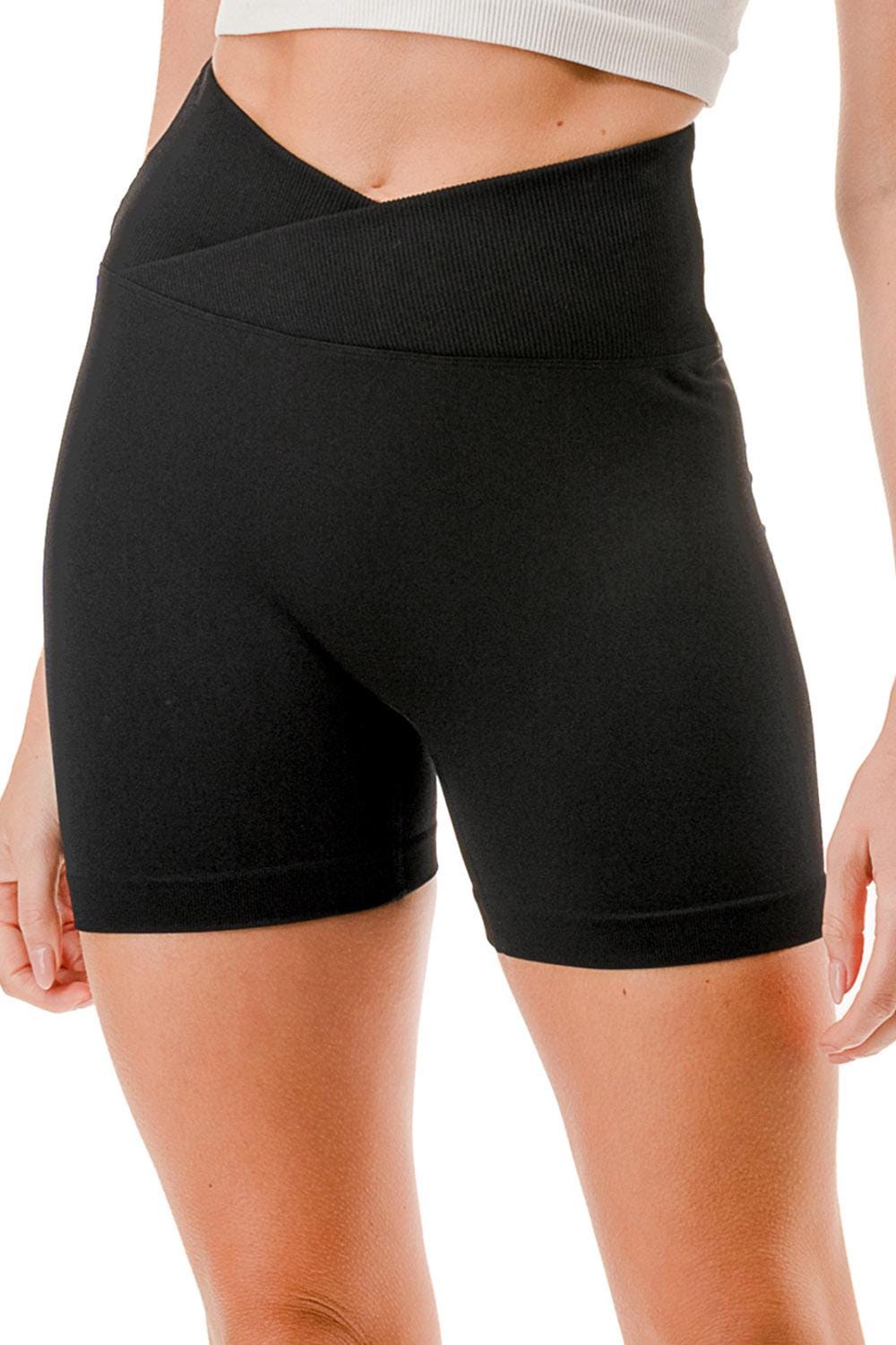 V-Waist Booty Scrunch Shorts – Ribbed High Waist Biker Shorts | Push Up Workout & Lounge Shorts - MFH26