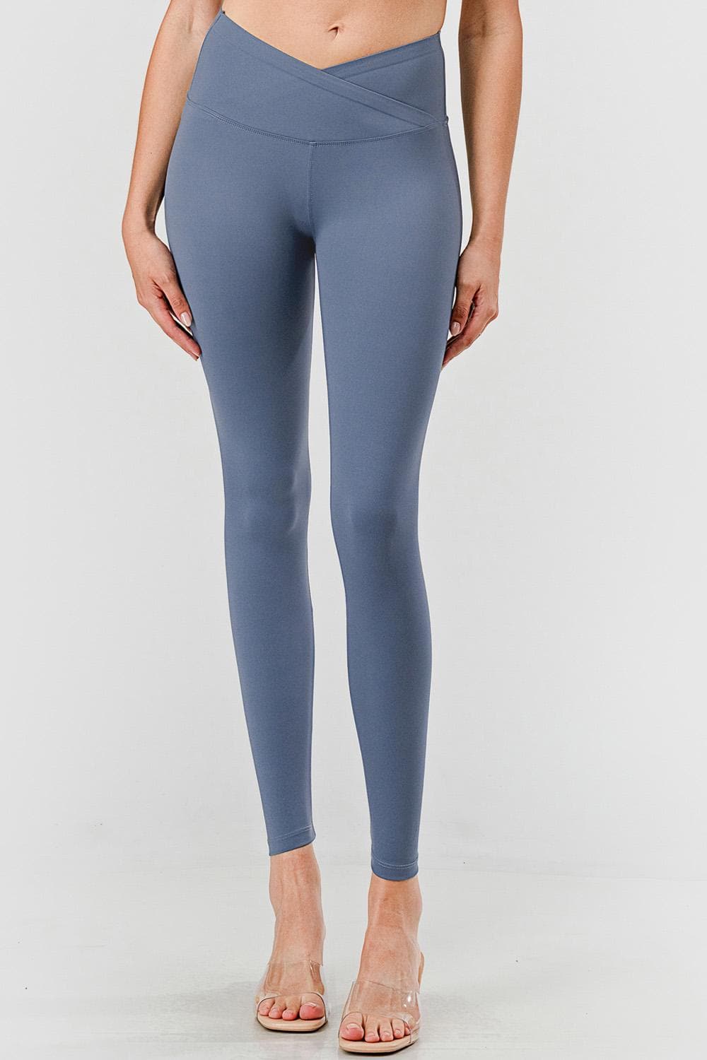 Plus Size V-Waist Yoga Leggings: High-Rise Tummy Control Activewear - MH34X