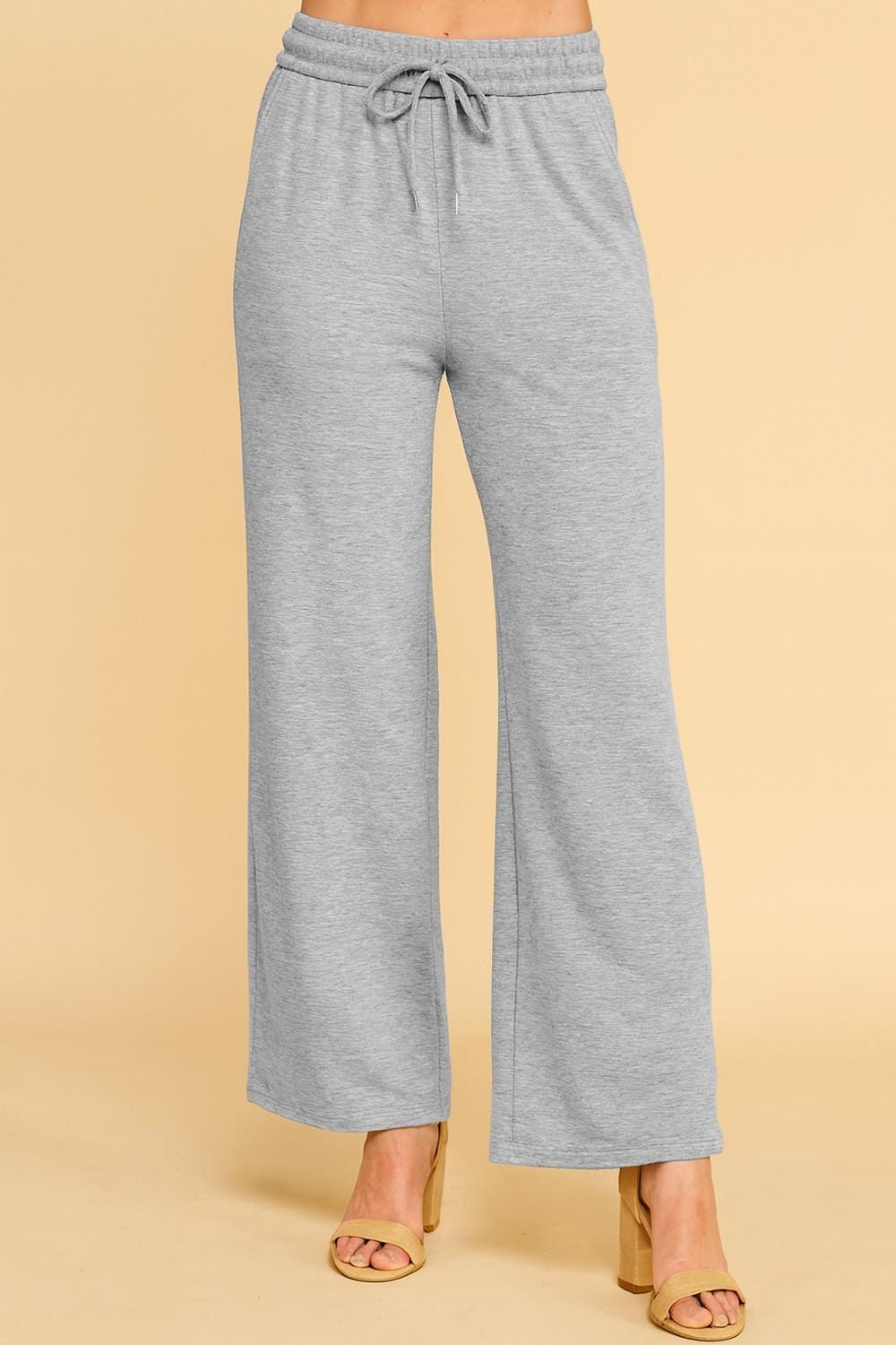 Soft French Terry Lounge Pants with Pockets – High Waist Straight Leg Drawstring Sweatpants for Women | Cozy Everyday Loungewear