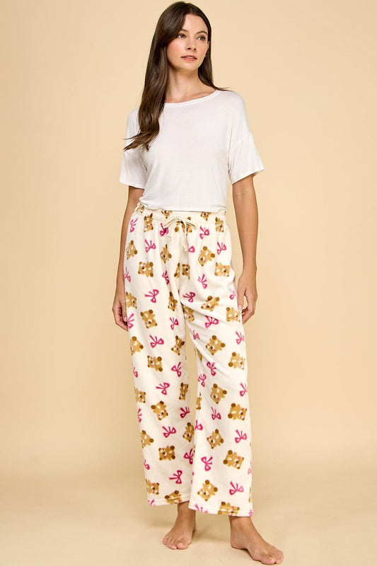 Pajama Pants – Super Soft Plush – Cozy Kawaii Anime Lounge Pants w/ Drawstring | Cute Fuzzy Sleepwear